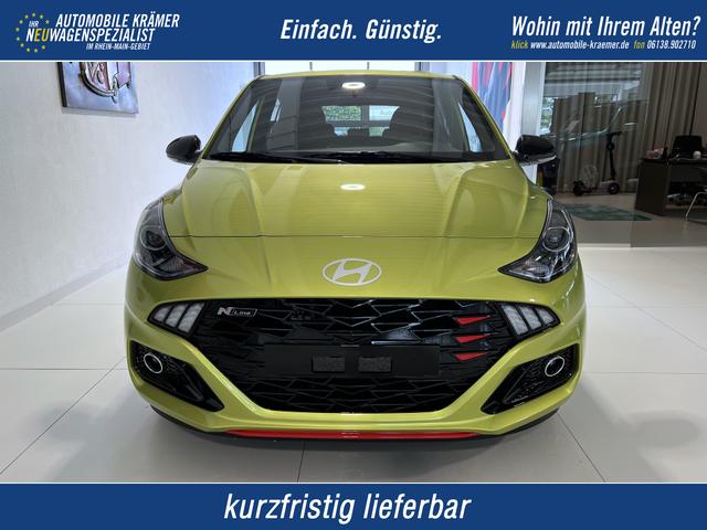 Hyundai i10 - N Line 1.0 T-GDI 66 kW (90 PS) Line-Interieur-Paket, Lenkradheizung, Sitzheizung, Klimaautomatik, Radio, DAB, Apple CarPlay, Android Auto, Navigationssystem, R&uuml;ckfahrkamera, Verkehrszeichenerkennung, Tempomat, 16 Zoll Leichtmetallfelgen, uvm.