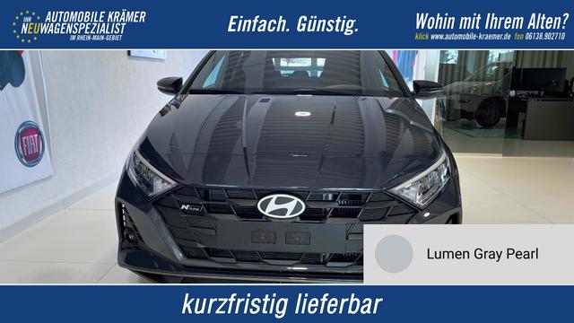 Hyundai i20 - N Line 1.0 T-GDI DCT 73 kW (100 PS) Lenkradheizung, Sitzheizung, Klimaautomatik, DAB, Android Auto, Apple CarPlay, Navigationssystem, Virtual Cockpit, Einparkhilfe vorne und hinten, R&uuml;ckfahrkamera, 17 Zoll Leichtmetallfelgen, uvm.