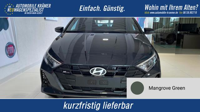 Hyundai i20 - N Line 1.0 T-GDI DCT 73 kW (100 PS) Induktionsladestation, Toter-Winkel-Assis. Lenkradheizung, Sitzheizung, Klimaautomatik, Android Auto, Apple CarPlay, Navigationssystem, Virtual Cockpit, Einparkhilfe v + h, R&uuml;ckfahrkamera, 17 Zoll Leichtmetallfelgen, uvm.