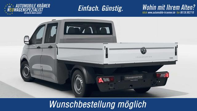 Volkswagen Transporter Pritsche - T7 Doka langer Radstand 2,0 TDI 81 kW 6 Gang, Sitze, Klimaanlage, R&uuml;ckkamera, Pritschenaufbau Aluminium, PDC vorne und hinten, Radioanlage, App Connect Wireless, GRA, Asistenzsysteme, 70 L Tank