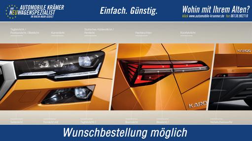 Skoda Karoq - Executive 1.0 TSI 85 kW 6-Gang, Klimaautomatik, Metallfarbe, ACC ,PDC v+h, LED, Smart Link, R&uuml;ckkamera, Sun Set, Reserverad, 4 Jahre Garantie,
