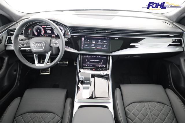 Audi Q8 50 TDI quattro qu S-LINE, Standheizung, HuD, Luft, Pano, B&O, 23-Zoll, AHK, Leder, AreaView, Optik schwarz 