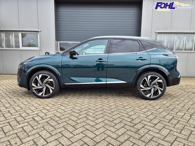 Nissan Qashqai 1.3 DIG-T MHEV 158 PS X-Tronic Tekna Premium Paket 20"LM Teil-Leder PanoGlasdach Klimaautomatik Sitzheizung Lenkradheizung Navi Head-Up Display elektr. Heckklappe ACC PDC v+h 360&deg;Kamera DAB Bluetooth Touchscreen Apple CarPlay Android Auto 