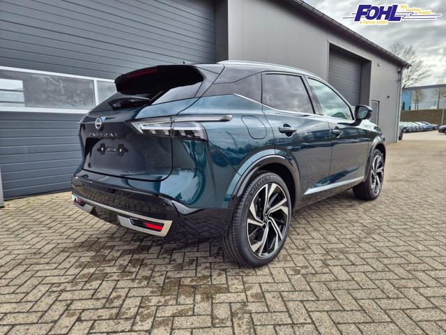 Nissan Qashqai 1.3 DIG-T MHEV 158 PS X-Tronic Tekna Premium Paket 20"LM Teil-Leder PanoGlasdach Klimaautomatik Sitzheizung Lenkradheizung Navi Head-Up Display elektr. Heckklappe ACC PDC v+h 360&deg;Kamera DAB Bluetooth Touchscreen Apple CarPlay Android Auto 