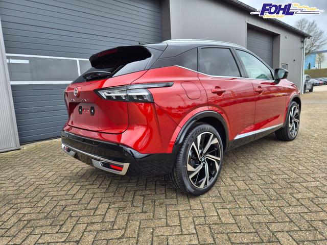 Nissan Qashqai 1.3 DIG-T MHEV 158 PS X-Tronic Tekna Premium Paket 20"LM Teil-Leder PanoGlasdach Klimaautomatik Sitzheizung Lenkradheizung Navi Head-Up Display elektr. Heckklappe ACC PDC v+h 360&deg;Kamera DAB Bluetooth Touchscreen Apple CarPlay Android Auto 
