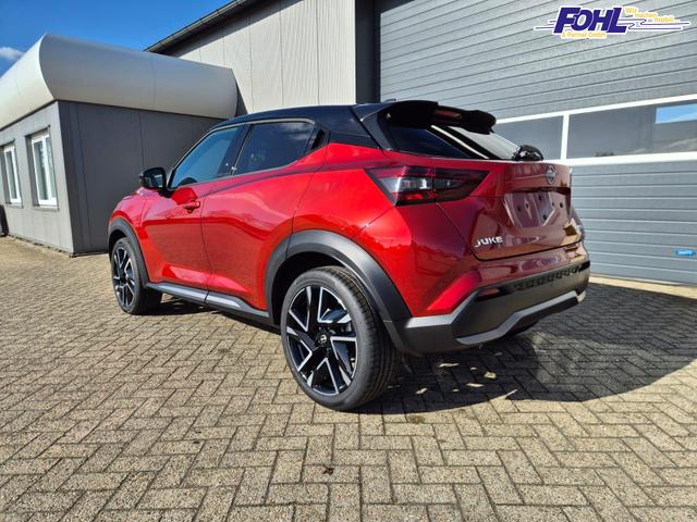 Nissan Juke 1.0 DIG-T 114PS N-Design Automatik Teil-Leder Klimaautomatik Sitzheizung Lenkradheizung PDC v+h R&uuml;ckf.Kamera Navi 19"LM Bluetooth Touchscreen Apple CarPlay Android Auto 