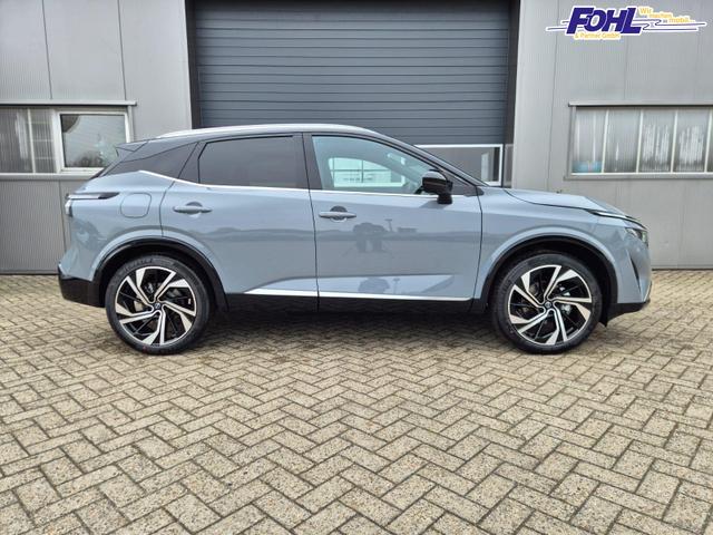 Nissan Qashqai 1.3 DIG-T MHEV 158 PS X-Tronic Tekna Premium Paket 20"LM Teil-Leder PanoGlasdach Klimaautomatik Sitzheizung Lenkradheizung Navi Head-Up Display elektr. Heckklappe ACC PDC v+h 360&deg;Kamera DAB Bluetooth Touchscreen Apple CarPlay Android Auto 