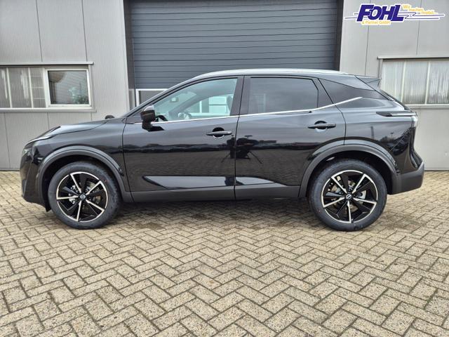 Nissan Qashqai 1.3 DIG-T MHEV 158 PS X-Tronic Tekna Voll-Leder Klimaautomatik PanoGlasdach Sitzheizung Lenkradheizung Navi Head-Up Display elektr. Heckklappe ACC PDC v+h 360&deg;Kamera DAB Bluetooth Touchscreen Apple CarPlay Android Auto 19"LM 