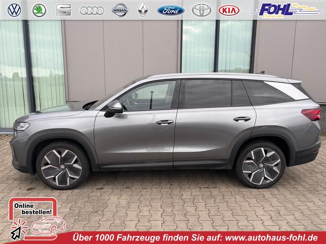 Skoda Kodiaq - 2.0 TDI 193PS ALLRAD DSG, 5J Garantie*, Grau-Met, Leder, 20"Alu, Massage+Belüftung+SHZ, STANDHEIZUNG, AHK, PANORAMADACH, NAVI, CANTON, Elektr. Heckklappe, MATRIX-LED, Alarm, Panoramakamera, ParkAssist, Climatronic, Kessy, ACC, DCC, Head-up