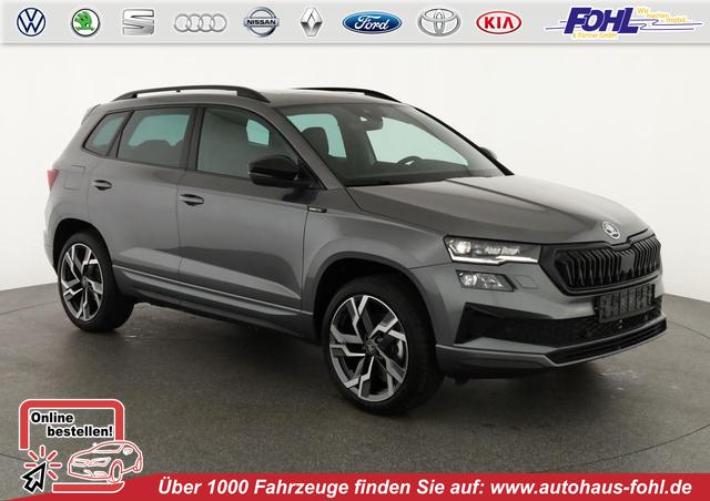 Skoda Karoq - Sportline 4x4 2.0 TSI DSG Sportline, Pano, AHK, Navi, Teilleder, Side, 5 J.-Garantie