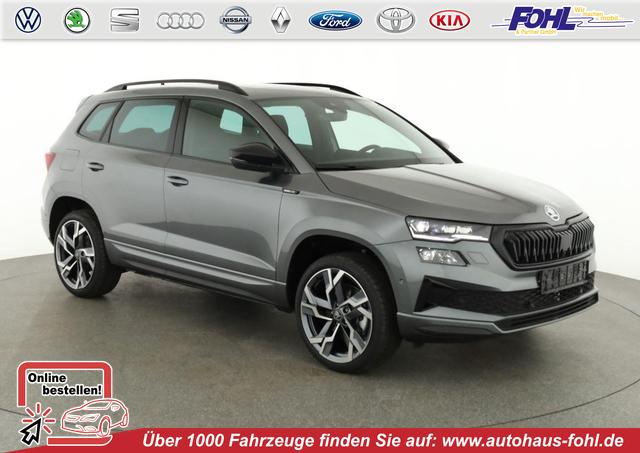 Skoda Karoq - Sportline 1.5 TSI DSG Sportline, Pano, AHK, Navi, CANTON, Matrix, AreaView, Side, FS-beheizbar, 19-Zoll