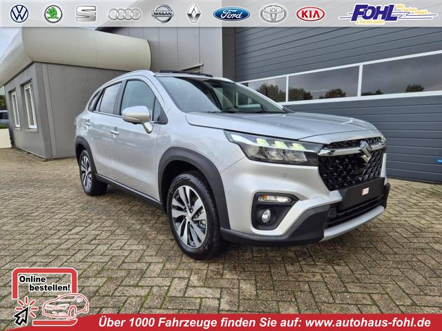 Suzuki S-Cross - Comfort+ 129PS Automatik MHEV 4x4 ALLGRIP 1.4 Boosterjet Pano-Dach Teilleder Navi Klimaautomatik Sitzheizung ACC PDC v+h 4x Kamera Suzuki-Radio Apple CarPlay Android Auto Touchscreen 2xKeyless 17-LM
