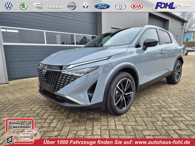 Nissan Qashqai - 1.3 DIG-T MHEV 158 PS X-Tronic Tekna Voll-Leder Klimaautomatik PanoGlasdach Sitzheizung Lenkradheizung Navi Head-Up Display elektr. Heckklappe ACC PDC v+h 360&deg;Kamera DAB Bluetooth Touchscreen Apple CarPlay Android Auto 19"LM