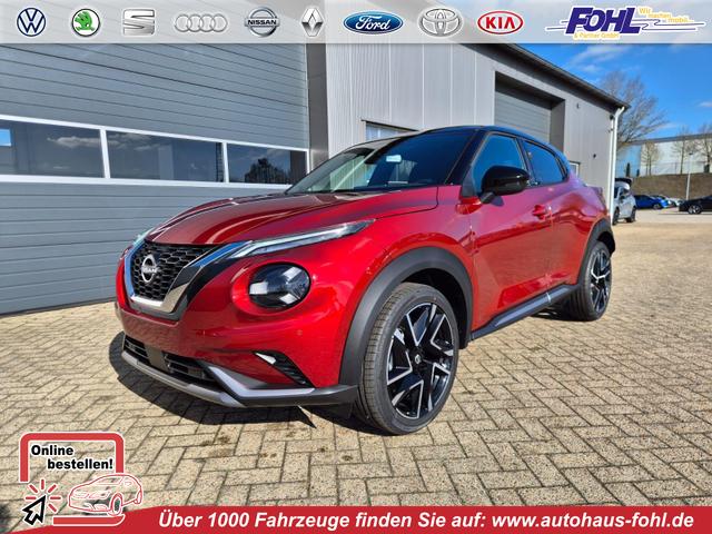 Nissan Juke - 1.0 DIG-T 114PS N-Design Automatik Teil-Leder Klimaautomatik Sitzheizung Lenkradheizung PDC v+h R&uuml;ckf.Kamera Navi 19"LM Bluetooth Touchscreen Apple CarPlay Android Auto