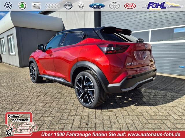 Nissan Juke - 1.0 DIG-T 114PS N-Design Automatik Teil-Leder Klimaautomatik Sitzheizung Lenkradheizung PDC v+h R&uuml;ckf.Kamera Navi 19"LM Bluetooth Touchscreen Apple CarPlay Android Auto