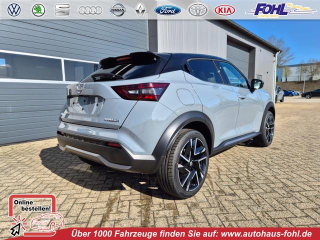 Nissan Juke - 1.0 DIG-T 114PS N-Design Automatik Teil-Leder Klimaautomatik Sitzheizung Lenkradheizung PDC v+h R&uuml;ckf.Kamera Navi 19"LM Bluetooth Touchscreen Apple CarPlay Android Auto