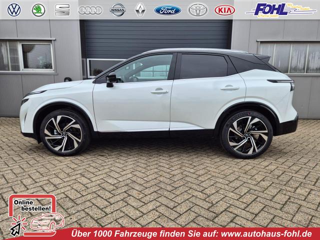 Nissan Qashqai - 1.3 DIG-T MHEV 158 PS X-Tronic Tekna Premium Paket 20"LM Teil-Leder PanoGlasdach Klimaautomatik Sitzheizung Lenkradheizung Navi Head-Up Display elektr. Heckklappe ACC PDC v+h 360&deg;Kamera DAB Bluetooth Touchscreen Apple CarPlay Android Auto