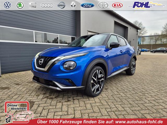 Nissan Juke - 1.0 DIG-T 114PS N-Design Automatik Teil-Leder Klimaautomatik Sitzheizung Lenkradheizung PDC v+h R&uuml;ckf.Kamera Navi 19"LM Bluetooth Touchscreen Apple CarPlay Android Auto