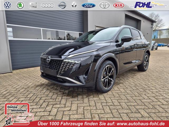 Nissan Qashqai - 1.3 DIG-T MHEV 158 PS X-Tronic Tekna Voll-Leder Klimaautomatik PanoGlasdach Sitzheizung Lenkradheizung Navi Head-Up Display elektr. Heckklappe ACC PDC v+h 360&deg;Kamera DAB Bluetooth Touchscreen Apple CarPlay Android Auto 19"LM