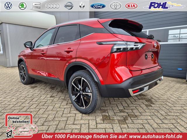 Nissan Qashqai - 1.3 DIG-T MHEV 158 PS X-Tronic Tekna Voll-Leder Klimaautomatik PanoGlasdach Sitzheizung Lenkradheizung Navi Head-Up Display elektr. Heckklappe ACC PDC v+h 360&deg;Kamera DAB Bluetooth Touchscreen Apple CarPlay Android Auto 19"LM
