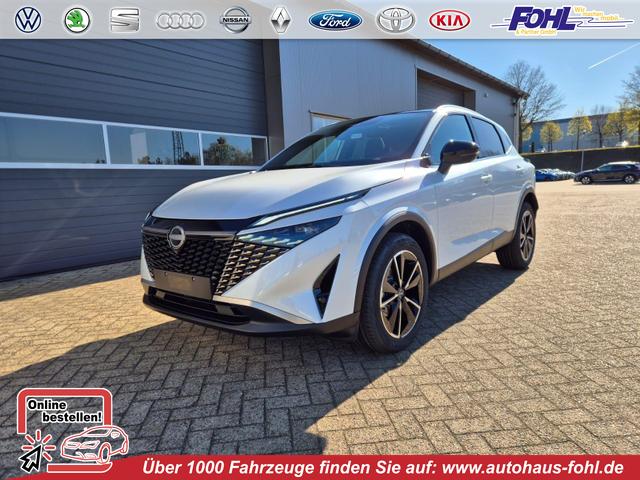 Nissan Qashqai - 1.3 DIG-T MHEV 158 PS X-Tronic Tekna Voll-Leder Klimaautomatik PanoGlasdach Sitzheizung Lenkradheizung Navi Head-Up Display elektr. Heckklappe ACC PDC v+h 360&deg;Kamera DAB Bluetooth Touchscreen Apple CarPlay Android Auto 19"LM