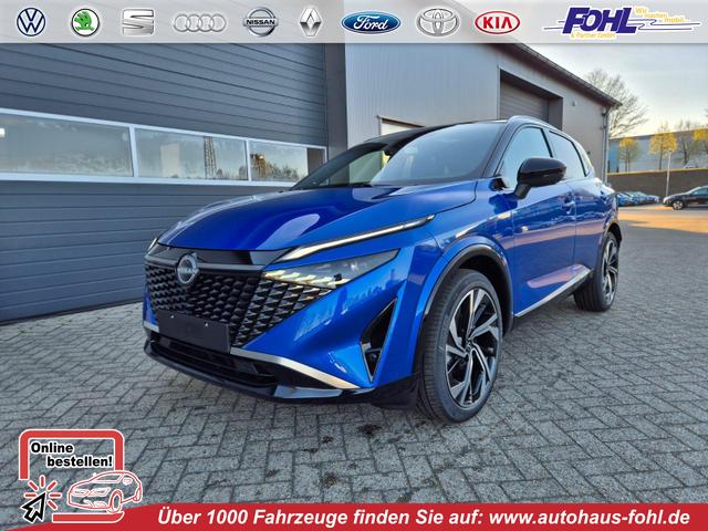Nissan Qashqai - 1.3 DIG-T MHEV 158 PS X-Tronic Tekna Premium Paket 20"LM Teil-Leder PanoGlasdach Klimaautomatik Sitzheizung Lenkradheizung Navi Head-Up Display elektr. Heckklappe ACC PDC v+h 360&deg;Kamera DAB Bluetooth Touchscreen Apple CarPlay Android Auto