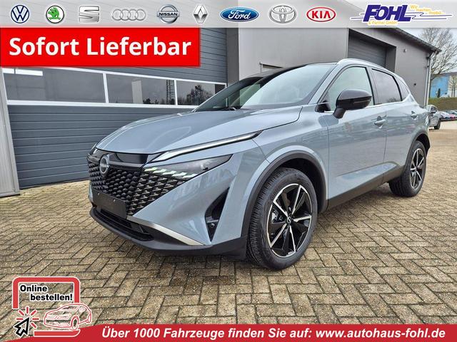Nissan Qashqai - 1.3 DIG-T MHEV 158 PS X-Tronic Tekna Voll-Leder Klimaautomatik PanoGlasdach Sitzheizung Lenkradheizung Navi Head-Up Display elektr. Heckklappe ACC PDC v+h 360&deg;Kamera DAB Bluetooth Touchscreen Apple CarPlay Android Auto 19"LM