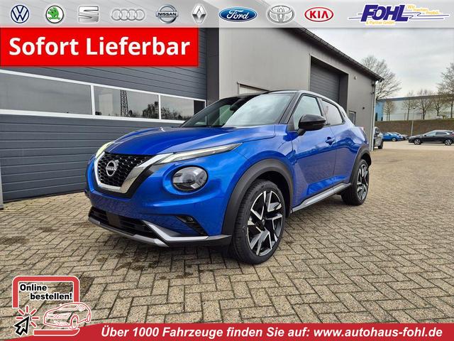 Nissan Juke - 1.0 DIG-T 114PS N-Design Automatik Teil-Leder Klimaautomatik Sitzheizung Lenkradheizung PDC v+h R&uuml;ckf.Kamera Navi 19"LM Bluetooth Touchscreen Apple CarPlay Android Auto