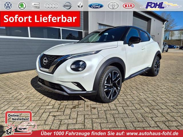 Nissan Juke - 1.0 DIG-T 114PS N-Design Automatik Teil-Leder Klimaautomatik Sitzheizung Lenkradheizung PDC v+h R&uuml;ckf.Kamera Navi 19"LM Bluetooth Touchscreen Apple CarPlay Android Auto