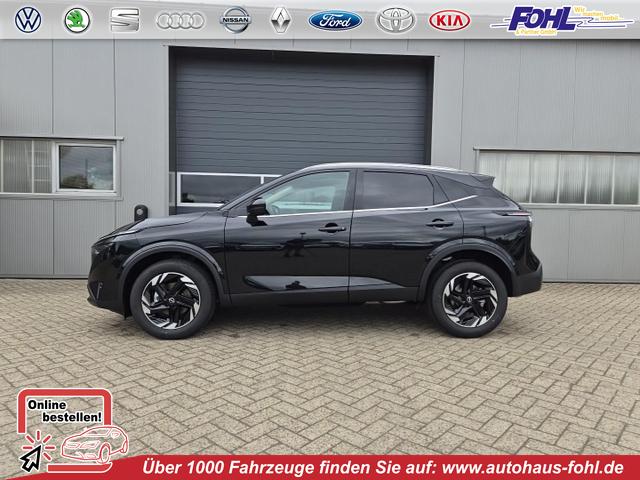 Nissan Qashqai - 1.3 DIG-T MHEV 158 PS X-Tronic N-Connecta Teil-Leder PanoGlasdach Klimaautomatik Sitzheizung Lenkradheizung Navi ACC PDC v+h 360&deg;Kamera DAB Bluetooth Touchscreen Apple CarPlay Android Auto 18"LM