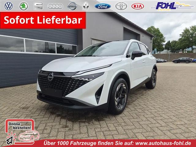 Nissan Qashqai - 1.3 DIG-T MHEV 158 PS X-Tronic N-Connecta Teil-Leder PanoGlasdach Klimaautomatik Sitzheizung Lenkradheizung Navi ACC PDC v+h 360&deg;Kamera DAB Bluetooth Touchscreen Apple CarPlay Android Auto 18"LM