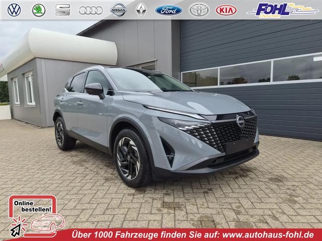 Nissan Qashqai - 1.3 DIG-T MHEV 158 PS X-Tronic N-Connecta Teil-Leder PanoGlasdach Klimaautomatik Sitzheizung Lenkradheizung Navi ACC PDC v+h 360&deg;Kamera DAB Bluetooth Touchscreen Apple CarPlay Android Auto 18"LM