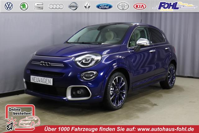 Fiat 500X - YACHT CLUB CAPRI 1,0l 88kW Leder Elfenbein Verdeck Blau, X-Tech Paket, Armaturenbretteinlage in Holzoptik, Klimaautomatik, 18 Zoll Leichtmetallräder, Navigationssystem