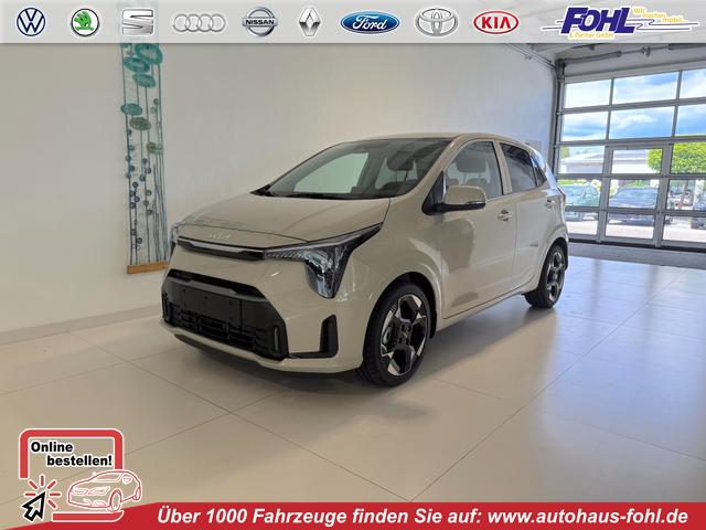 Kia Picanto - Gold 1,0 GDI M5 50 kW (68 PS) Klimaautomatik, Sitzheizung, Lenkradheizung, Navigationssystem, Radio, DAB, Android Auto, Apple CarPlay, Lichtsensor, Einparkhilfe hinten, R&uuml;ckfahrkamera, Kabelloses Laden von Smartphones, Keyless Go, 16 Zoll LM, uvm.