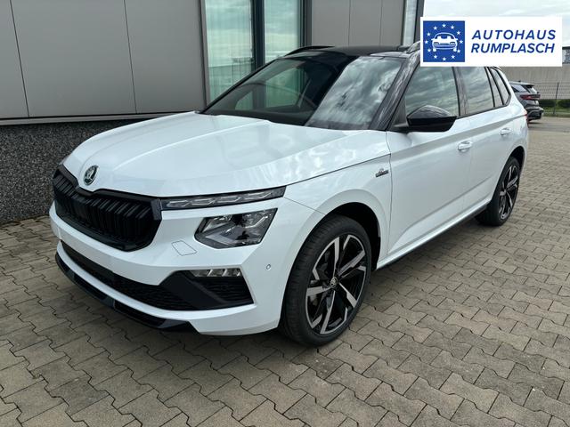 Skoda Kamiq Monte Carlo *ANGEBOT FÜR MENSCHEN MIT BEHINDERUNG AB 50%! 1.0 TSI 115PS, Panoramadach, 17"Alu, Matrix-LED, Parksensoren v/h, Kamera, Tempomat, Virtual Cockpit, Kessy, Winter-Paket, Climatronic, Radio 8", SmartLink, Color Concept, NSW, Dachreling, Sport-M-Lederlenkra 