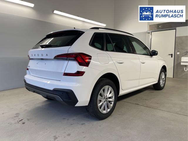Skoda / KAMIQ / Weiß / / / 115PS DSG Matrix+AHK+Kamera+PDC vor+hi+Kessy+Sitzheizung+GVL