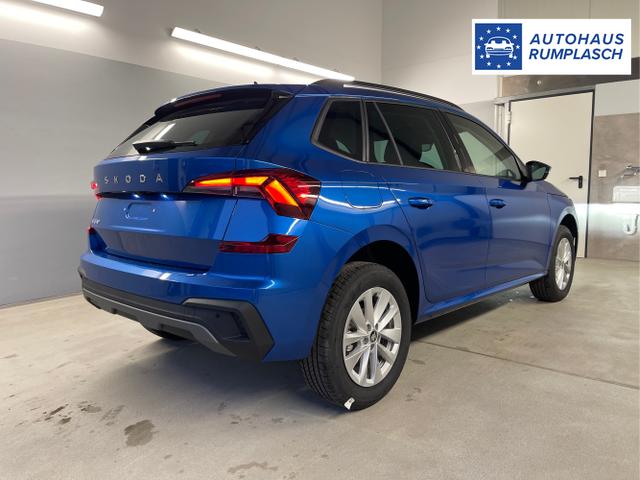 Skoda / KAMIQ / Blau / / / 115PS DSG Matrix+AHK+Kamera+PDC vor+hi+Kessy+Sitzheizung+GVL