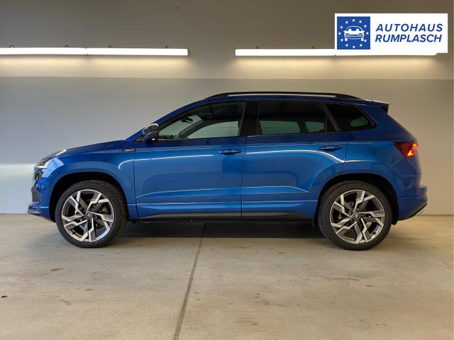 Skoda / Karoq / Blau / / / TDI 4x4 AHK+360&deg;+Alu19+Navi+Matrix+Winter-Paket