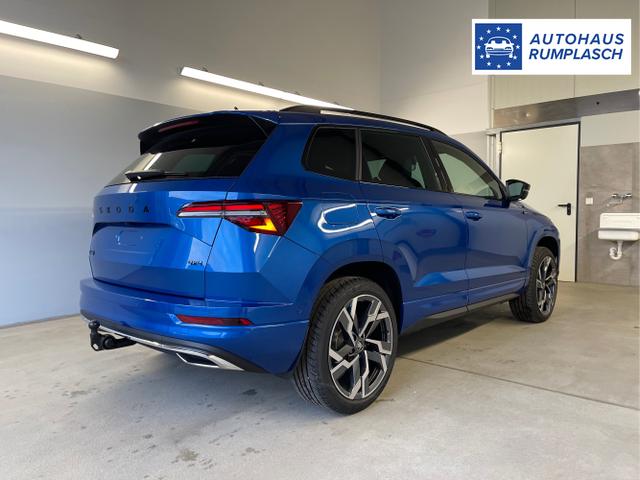 Skoda / Karoq / Blau / / / TDI 4x4 AHK+360&deg;+Alu19+Navi+Matrix+Winter-Paket