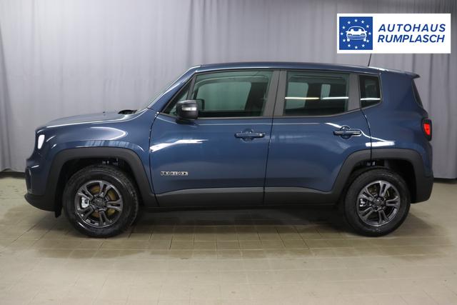 Jeep Renegade 1.5 T4 DCT7 e-Hybrid Longitude 1469 96 kW435 Blue Shade 015 Stoff Schwarz "61P Blue Shade Metallic Business-Paket Longitude: Uconnect Smartouch 8.4 mit 8,4""-Touchscreen, Navigationssystem, Bluetooth, AUX-IN-und USB sowie DAB, Apple CarPlay&Android Auto und LIVE Services, Fahrersitz mit elektr. Lordosenstütze 2-fach verstellbar"