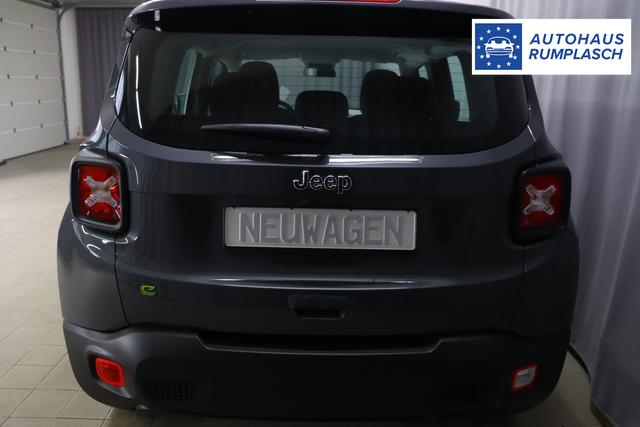 Jeep Renegade 1.5 T4 DCT7 e-Hybrid Longitude 1469 96 kW679 Graphite Grau 015 Stoff Schwarz "5DT Graphite Grau Business-Paket Longitude: Uconnect Smartouch 8.4 mit 8,4""-Touchscreen, Navigationssystem, Bluetooth, AUX-IN-und USB sowie DAB, Apple CarPlay&Android Auto und LIVE Services, Fahrersitz mit elektr. Lordosenstütze 2-fach verstellbar"