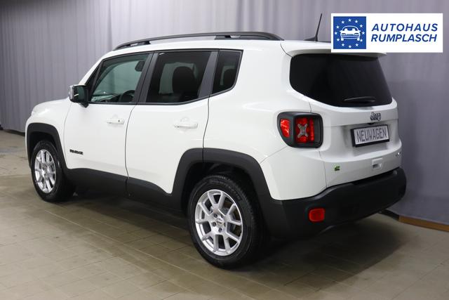 Jeep Renegade 1.5 T4 DCT7 e-Hybrid Limited 1469 96 kW296 Alpine White 020 Stoff Schwarz "Navigationssystem 7KS Winter-Paket UGM Uconnect Smartouch 8.4 mit 8,4""-Touchscreen, Navigationssystem, Bluetooth, AUX-IN-und USB sowie DAB, Apple CarPlay&Android Auto und LIVE Services 070 Seitenscheiben hinten und Heckscheibe verdunkelt Alpine White"