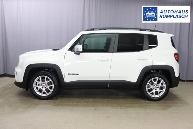 Jeep Renegade 1.5 T4 DCT7 e-Hybrid Limited 1469 96 kW296 Alpine White 020 Stoff Schwarz "Navigationssystem 7KS Winter-Paket UGM Uconnect Smartouch 8.4 mit 8,4""-Touchscreen, Navigationssystem, Bluetooth, AUX-IN-und USB sowie DAB, Apple CarPlay&Android Auto und LIVE Services 070 Seitenscheiben hinten und Heckscheibe verdunkelt Alpine White"