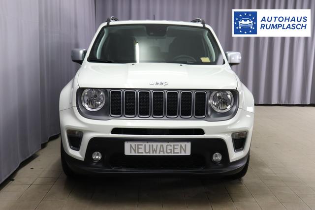 Jeep Renegade 1.5 T4 DCT7 e-Hybrid Limited 1469 96 kW296 Alpine White 020 Stoff Schwarz "Navigationssystem 7KS Winter-Paket UGM Uconnect Smartouch 8.4 mit 8,4""-Touchscreen, Navigationssystem, Bluetooth, AUX-IN-und USB sowie DAB, Apple CarPlay&Android Auto und LIVE Services 070 Seitenscheiben hinten und Heckscheibe verdunkelt Alpine White"