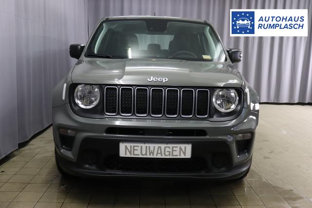 Jeep Renegade 1.5 T4 DCT7 e-Hybrid Longitude 503 Sting Grey 015 Stoff Schwarz "8CZ Sting Grey Business-Paket Longitude: Uconnect Smartouch 8.4 mit 8,4""-Touchscreen, Navigationssystem, Bluetooth, AUX-IN-und USB sowie DAB, Apple CarPlay&Android Auto und LIVE Services, Fahrersitz mit elektr. Lordosenstütze 2-fach verstellbar" 1469 96 kW
