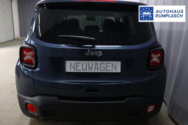 Jeep Renegade 1.6 Multijet 16V Longitude Diesel 1598 96 kW435 Blue Shade 015 Stoff schwarz "8F6 Reifen-Reparatur-Set (Kit Fix&Go) Business-Paket Longitude 070 Stark abgedunkelte Heckscheibe und Seitenscheiben hinten Blue Shade", Beispielbilder, ggf. teilweise mit Sonderausstattung