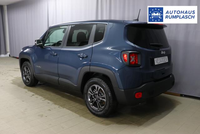 Jeep Renegade 1.6 Multijet 16V Longitude Diesel 1598 96 kW435 Blue Shade 015 Stoff schwarz "8F6 Reifen-Reparatur-Set (Kit Fix&Go) Business-Paket Longitude 070 Stark abgedunkelte Heckscheibe und Seitenscheiben hinten Blue Shade", Beispielbilder, ggf. teilweise mit Sonderausstattung