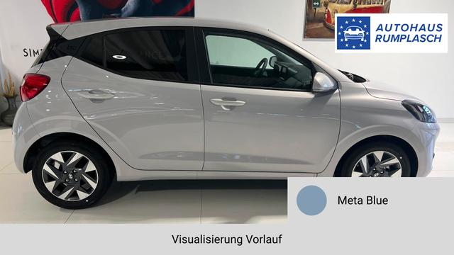 i10 GO Plus Meta Blue Vorlauf, Beispielbilder, ggf. teilweise mit Sonderausstattung