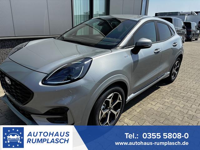 Ford Puma - ST-Line 1.0 EcoBoost 125PS AUTOMATIK, SOLAR-SILVER Metallic, 17" Alu, NAVIGATION, Klimaautomatik, Privacy-Glas, Parksensoren hinten, Rückfahrkamera, Tempomat, Sportfahrwerk