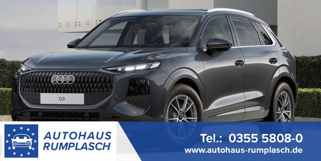 Audi Q3 - Basis 2.0 TFSI 204PS quattro (Allrad) S-Tronic (Automatik), 17" Alu, MMI Navigation plus, Elektr. Heckklappe, Einparkhilfe 3-Zonen-Klimaautomatik, Soundsystem, Sitzheizung vorne, Privacy Glas, Lederlenkrad